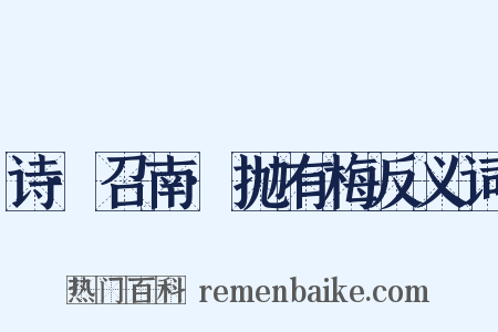 诗·召南·抛有梅反义词是什么意思的图片